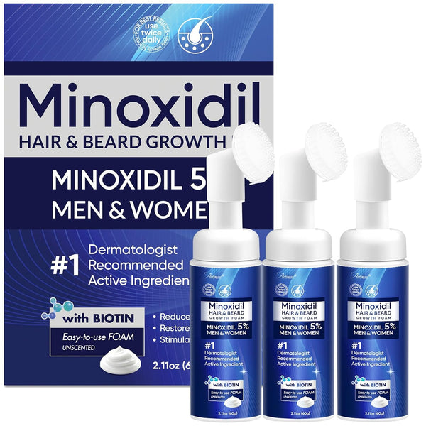 5% Minoxidil Foam for Men and Women, Minoxidil for Men Foam for Hair and Beard, Minoxidil for Women Hair Growth (6 Ounce)