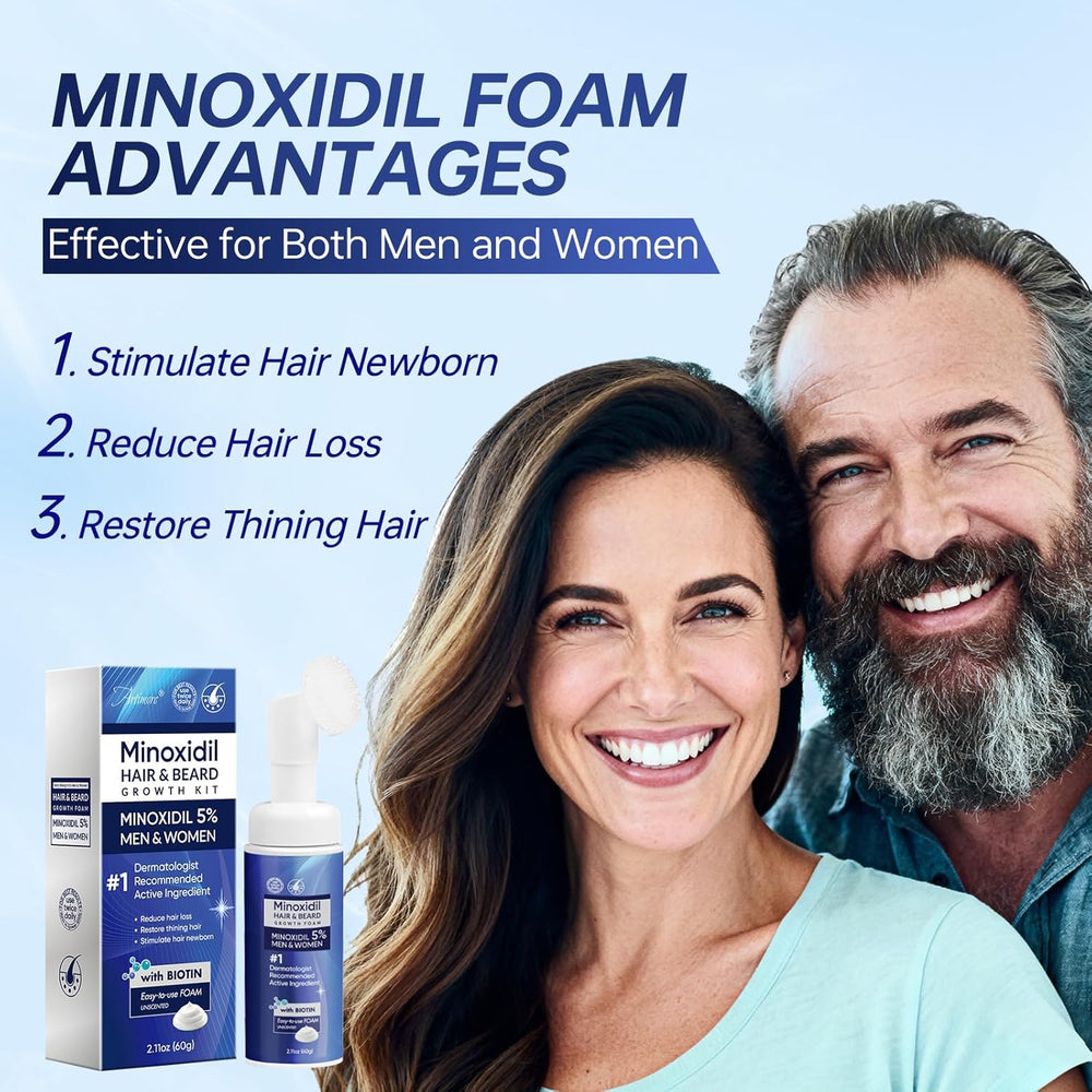 5% Minoxidil Foam for Men and Women, Minoxidil for Men Foam for Hair and Beard, Minoxidil for Women Hair Growth (6 Ounce)